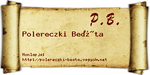 Polereczki Beáta névjegykártya