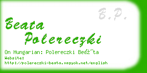 beata polereczki business card